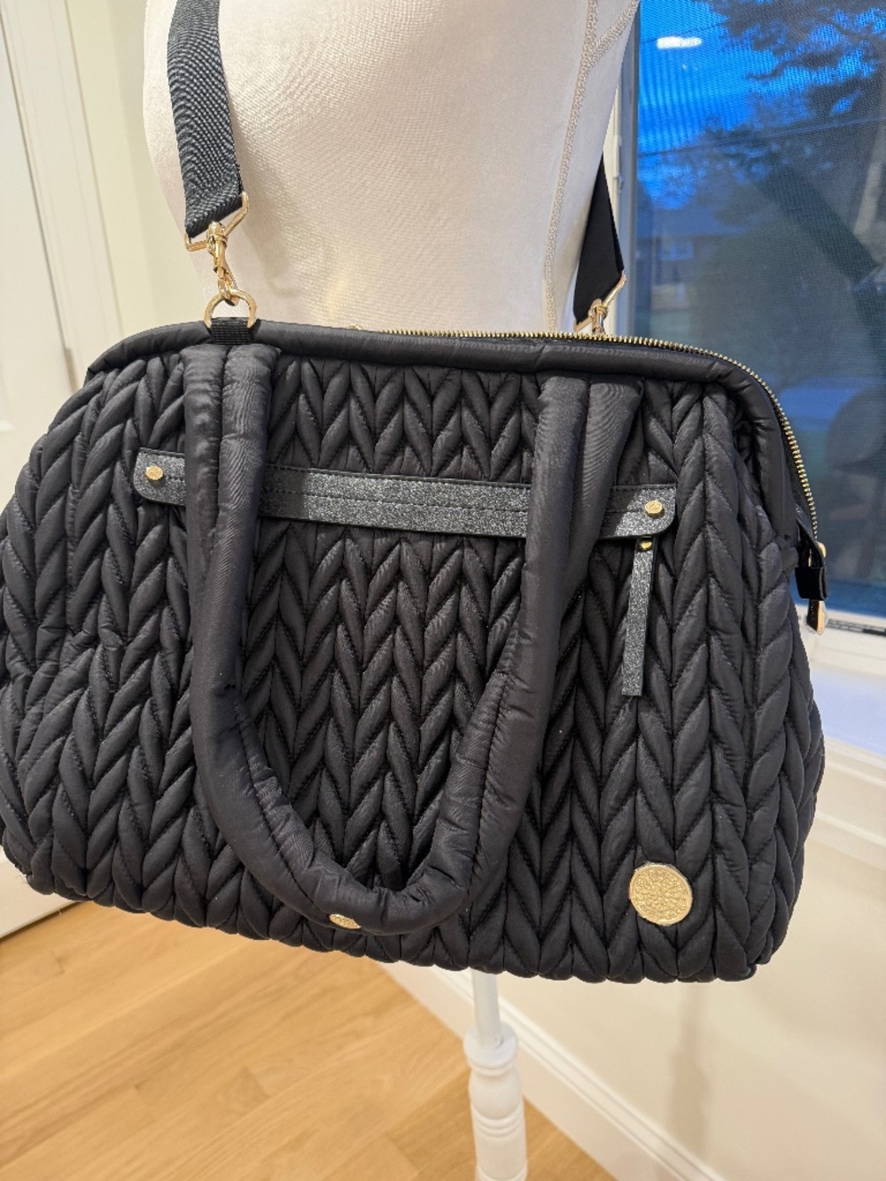 Happ Brand Paige Large Carryall Black Herringbone